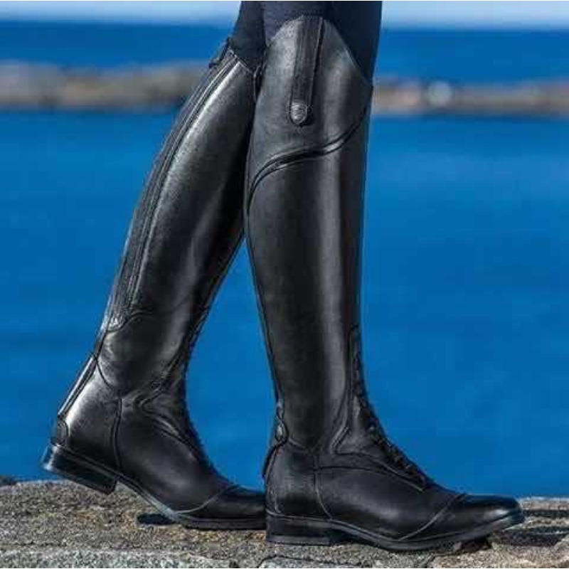 Durable Equestrian Style Riding Boots for Men: Rubberized Soles + Full-Length Zippers