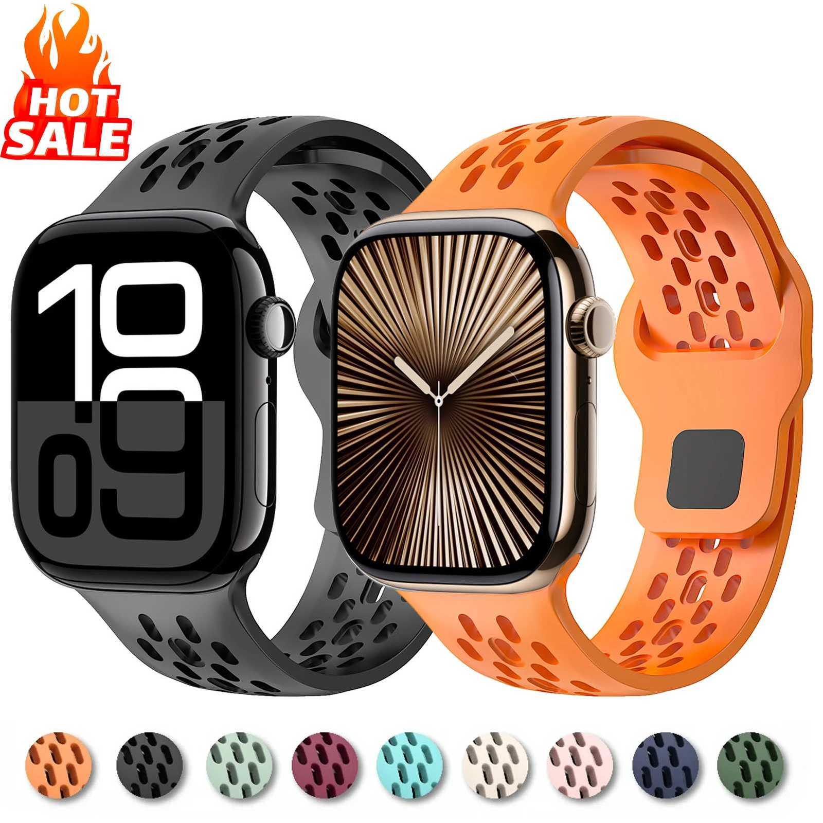 Silicone Strap For Apple Watch Band 44mm 46mm 45mm 42mm 41mm 40mm 49mm Sport Straps Bracelet iWatch Series 10 9 8 7 SE Ultra 2 W250811