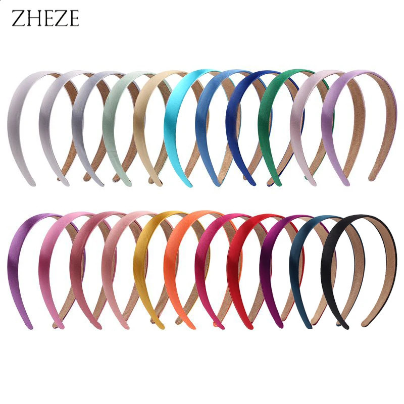 20Pcs/Lot 2CM Width Solid Plain Satin Hairband Girls Head Hoop DIY Hair Accessories Classic Headband For Women Wholesale 250805