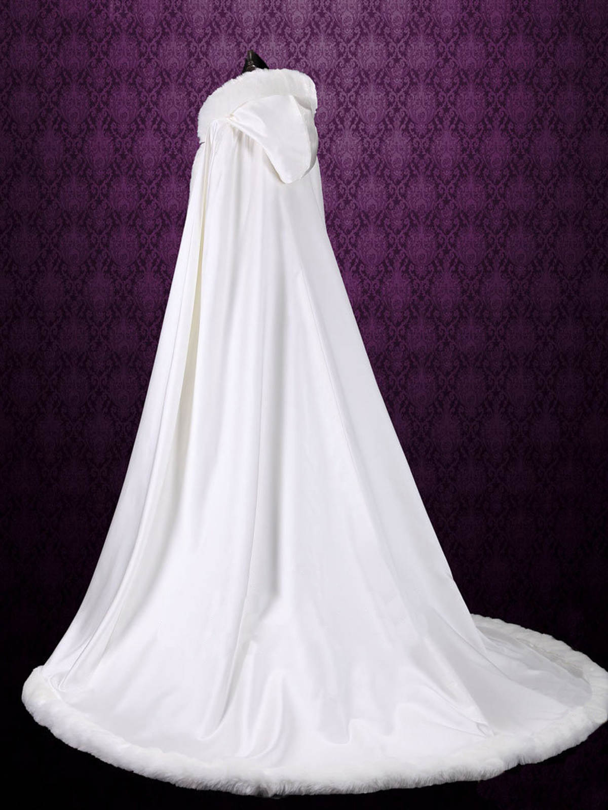 Customized Winter Long Wedding Cloak Fur Cape Wedding Capes Warm Floor Length Bride Shawl Coat Bridal Wraps Acessories