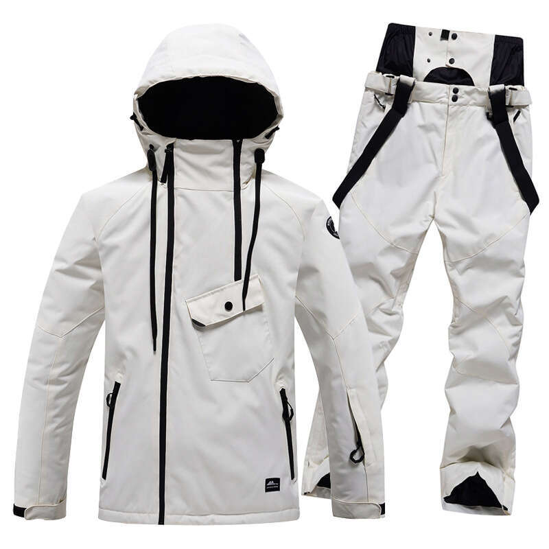 Solid color suit men women, windproof, waterproof, warm and breathable, winter snow village ski equipment for couples