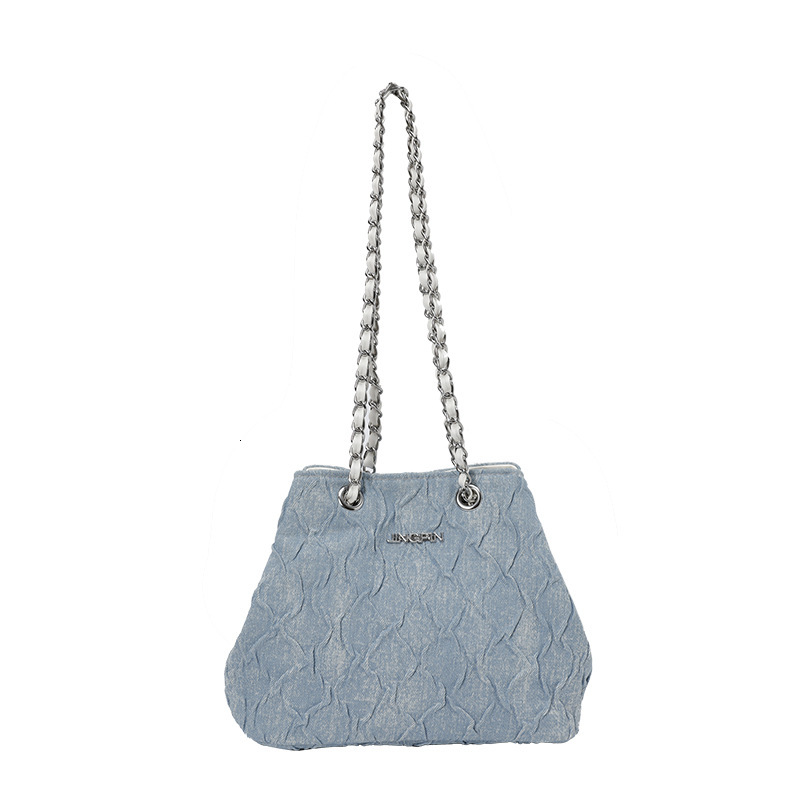 High-end for Women 2025 New Denim Fashion Tote Large Capacity Chain Commuter Shoulder Crossbody Bag ddmymoon