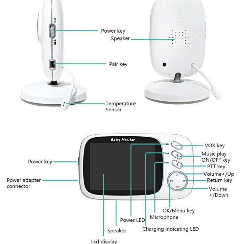 Vb603 Baby Monitor 3.2Inch Wireless High-Resolution Video Surveillance WIFI Remote Elderly Caregiver Security Protection Detect