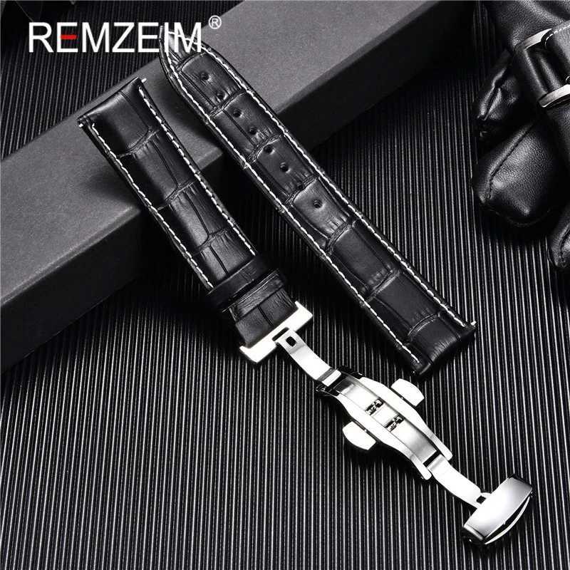 Leather Watchband 18mm 19mm 20mm 21mm 22mm 24mm Men Women Leather Strap Automatic Butterfly Clasp Watch Band Watch Accessories W250811