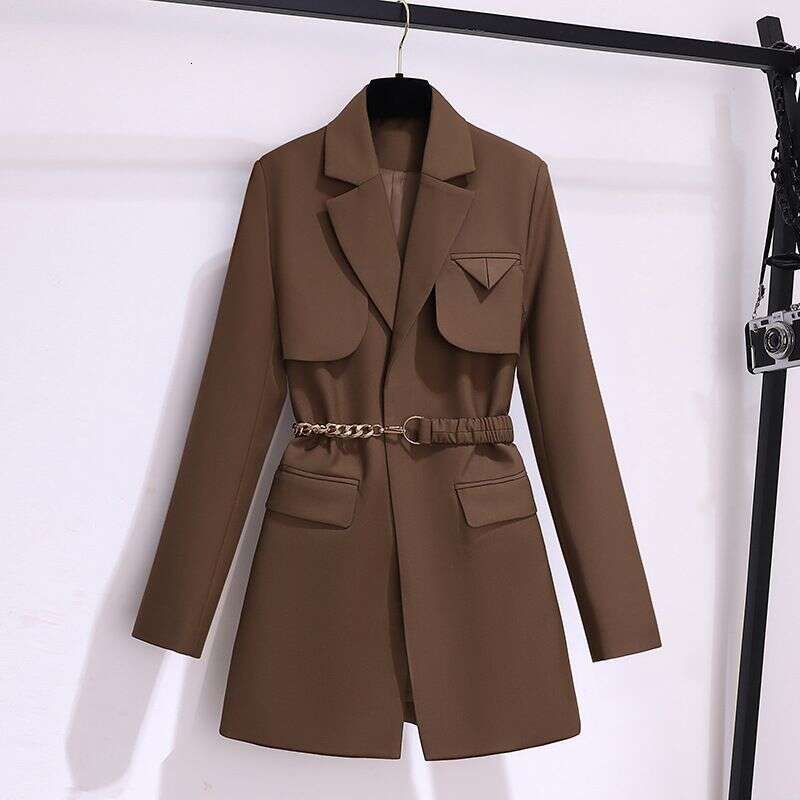 Windbreaker Women's New Top Korean Style Chic Coffee Colored Small Jacket Spring And Autumn High-End Suit For Women