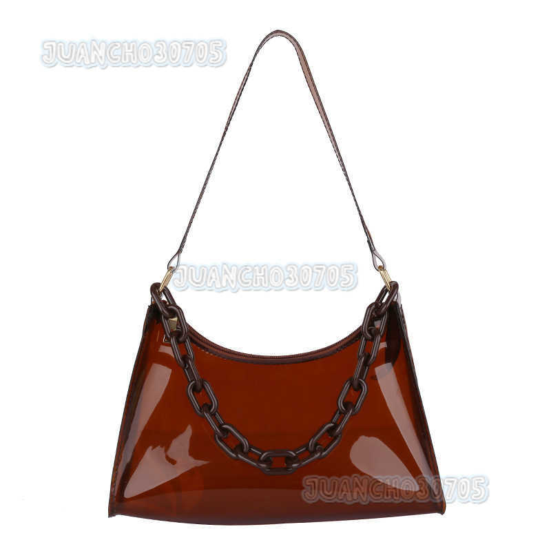Summer New Fashion Womens Bag Small Jelly Bag Solid Color Transparent Womens Armpit Bag Single Shoulder Bag H250809