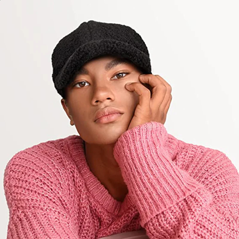 Winter Warm Lambs Wool Plush Sherpa Baseball Cap for Men Women Fitted Caps Trucker Hat Gorras Hombre 250808