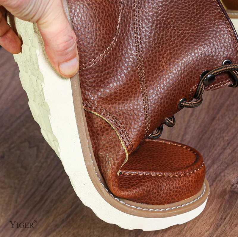 2025 ZFTL Mens Boots Cowhide Thick-soled Retro British Outdoor Tooling Shoes Ankle Boots Male Casual Lace-up Boots W250811