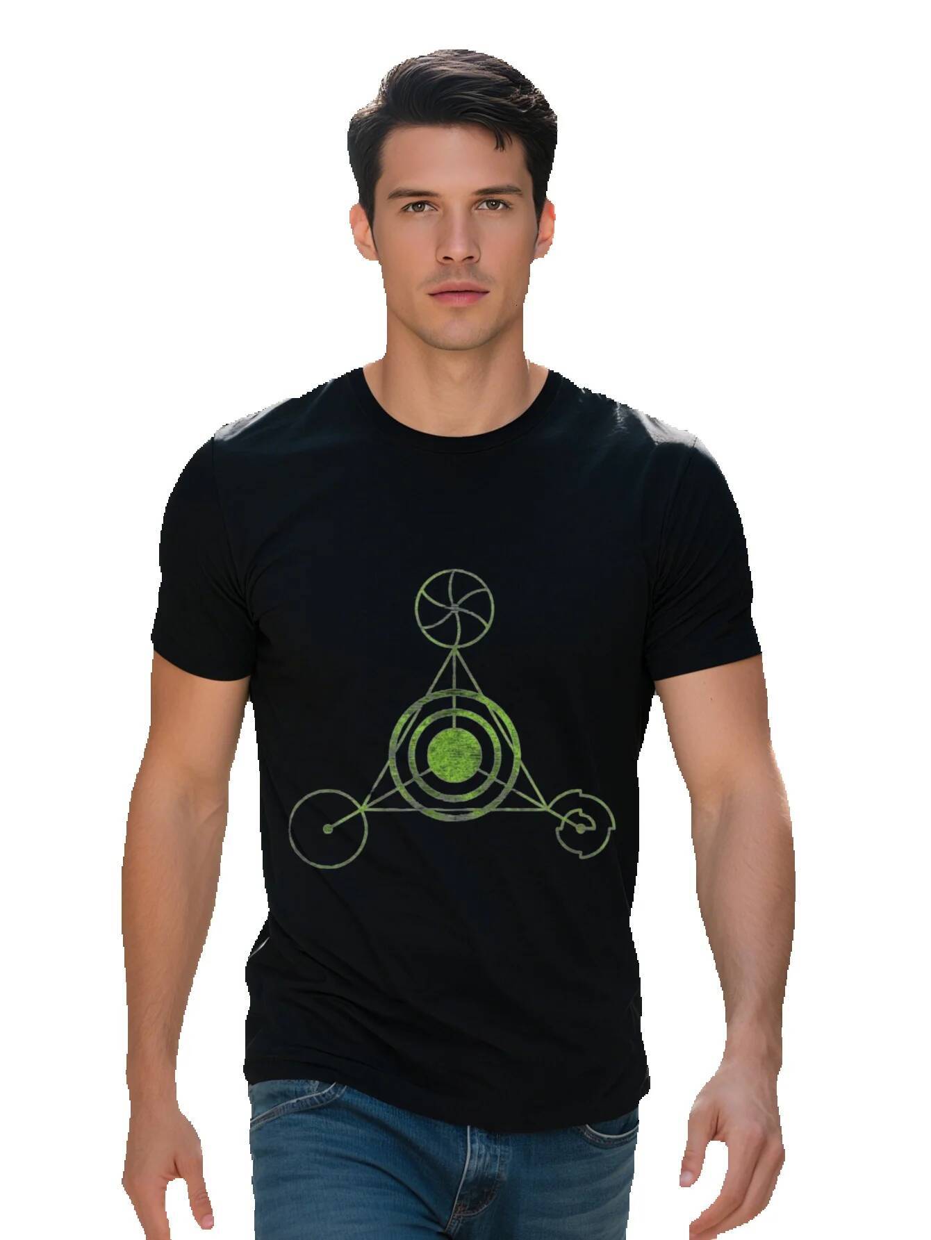 Men S shirt g Cotton Crop Circle Distressed UFO T Shirt Alien Encounters 7d63c bcd49
