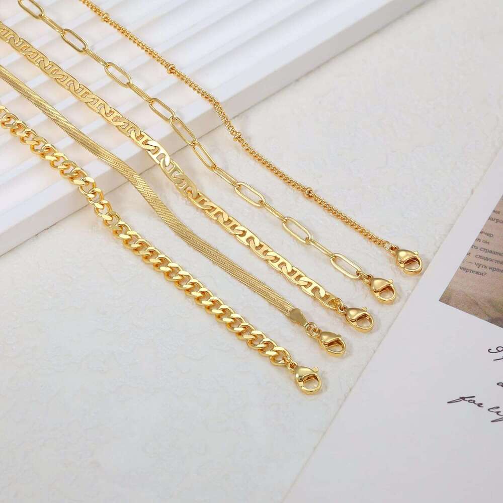 Anklets Women, 14K Gold Plated Waterproof Anklet Set Layer Beach Beaded Rope Cuban Ankle Bracelets Fashion Summer Foot Jewelry Gift for Women Teen Gir