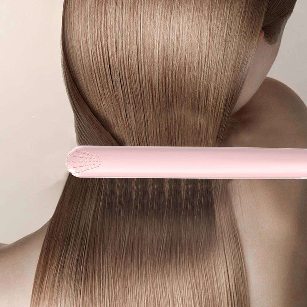 Pink Flat Iron Straightener For Smooth Finish Ceramic Floating Plates Quick Heat Up Pro Salon Curler Hair Wand