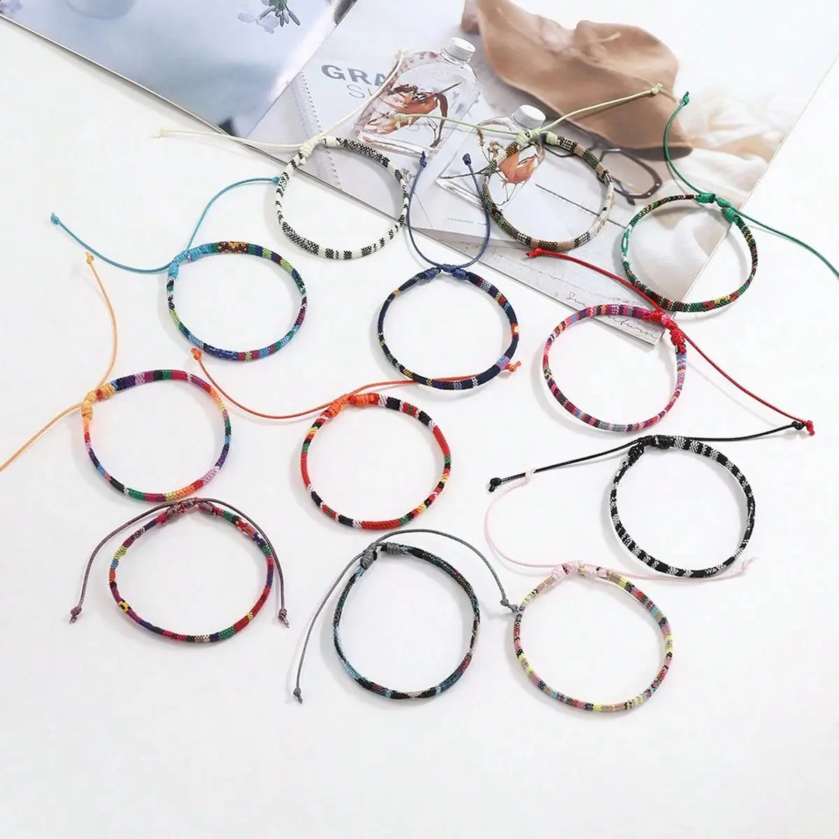 12pcs Boho Surfer Beach Bracelet Set Men Women Braided Boho Summer Bracelets Handmade Festival Jewelry 250808