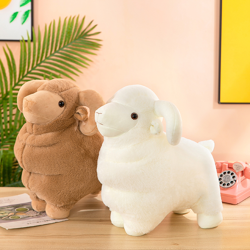 Cartoon alpaca plush toy - realistic baby lamb figurine Y260128