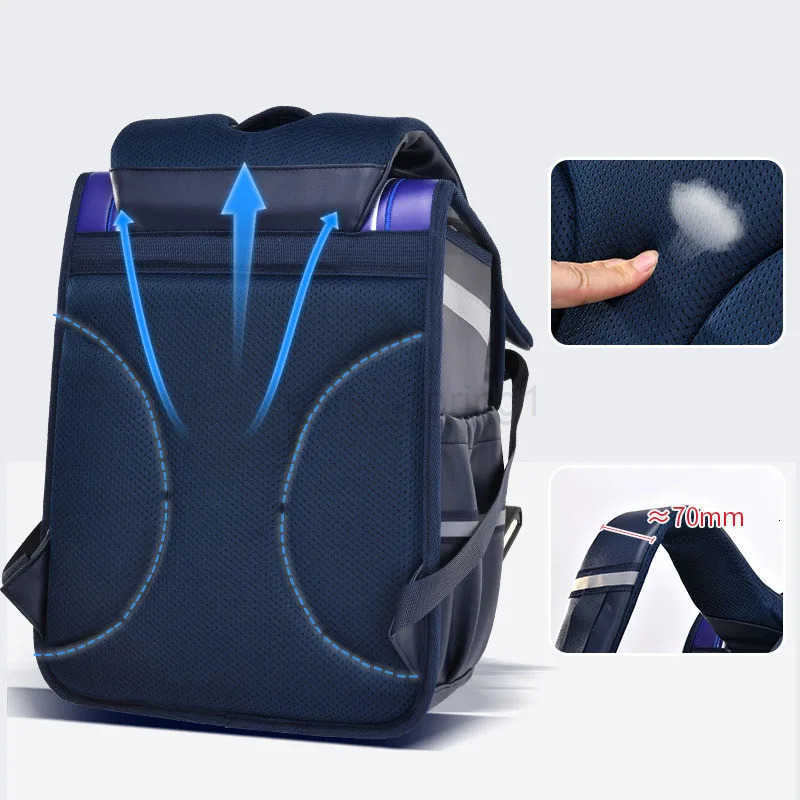 High Quality Orthopedic School Bag Children PU Leather Backpack for Boys and Girls Kid Metal Hasp Japan Randoseru Student Book Bag T250811