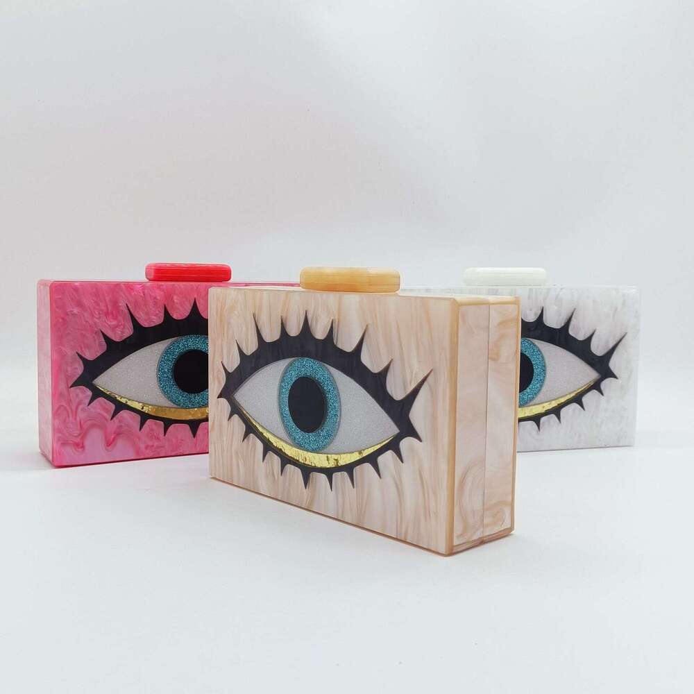 2022 New Acrylic Eye Style Evening Clutch Chain Crossbody Bag