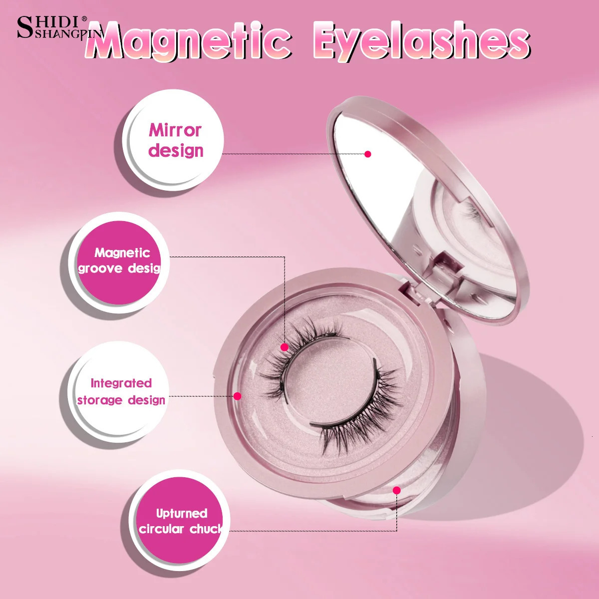 2 Pairs Magnetic Eyelash Natural Look Fluffy False Eyelashes Reusable Magnetic Eyelash Set with Applicator No Glue Need Makeup 250805