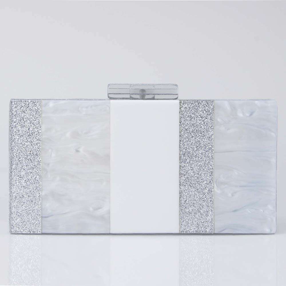2024 New Acrylic Clutch Shoulder Crossbody Mixed Color Splicing Evening Cocktail Wedding Bag