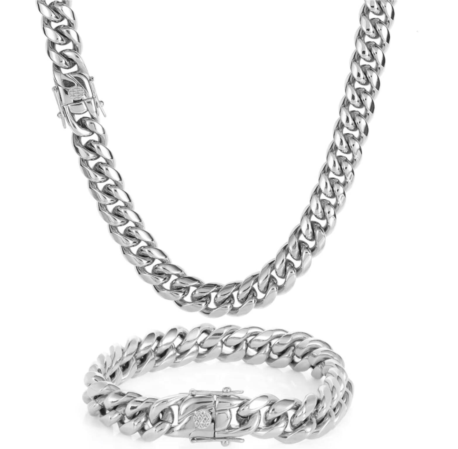 New 18K Gold Plated Stainless Steel Chain Necklace Customizable 6-18mm Tarnish Free Monaco Necklace Miami Curb Link Cuban Chains