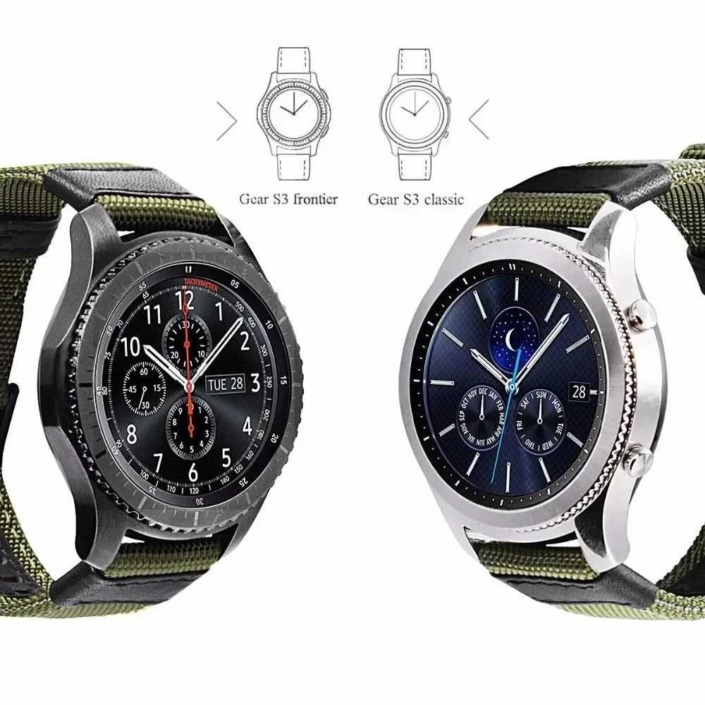 22mm 20mm Wrist Strap for Samsung Galaxy Watch 6 5 4 3 5Pro 40mm 44mm 42mm 46mm Gear S3 Frontier Classic Nylon Woven Sport Band W250811