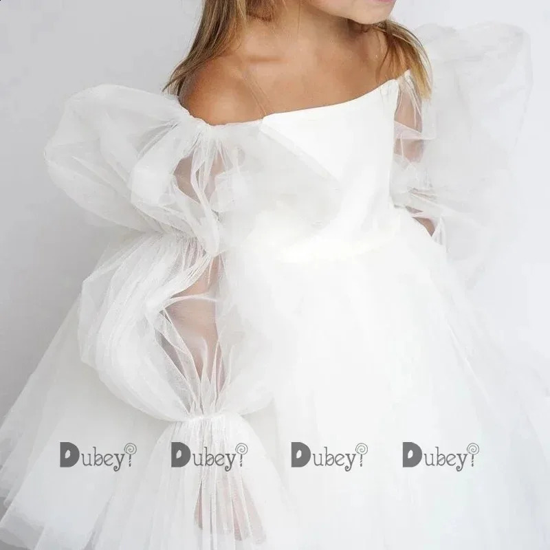 Born Baby Girls Party Dress Toddler Girl Tulle Wedding Birthday Baptism Ceremony Gown Elegant Princess Dress Clothes 250811
