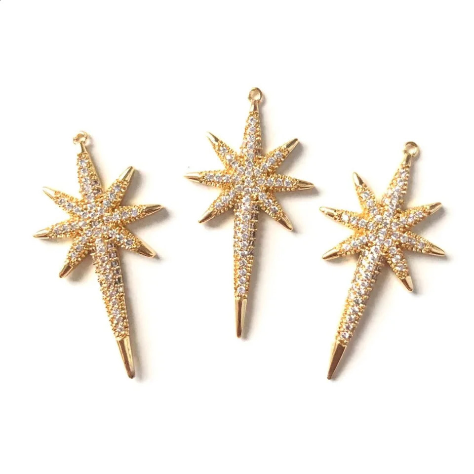 5pcs Shining Star Charms for Women Bracelet Girl Necklace Making Gold-Plated Trendy Pendant for Handmade Craft Jewelry Accessory 250807