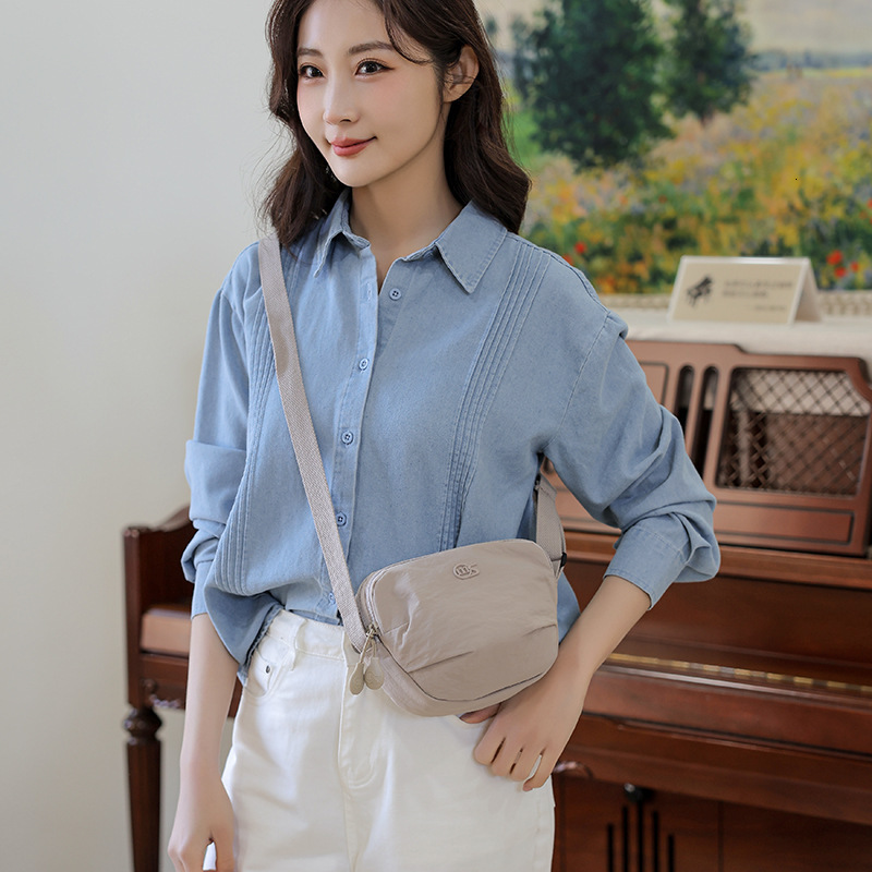 Casual Solid Color Mini Crossbody for Women, New Outdoor Travel Small Shoulder Phone Bag, Ultra-light Waterproof Fabric Bag ddmymoon