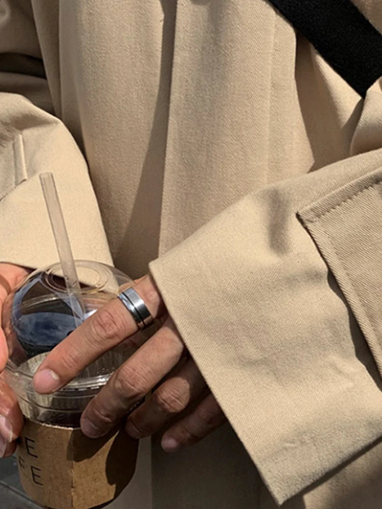 Mauroicardi Spring Autumn Long Oversized Black Khaki Trench Coat Men Raglan Sleeve Single Breasted Loose Casual Korean Fashion 250729