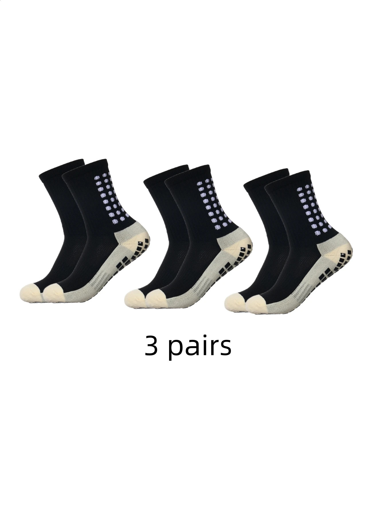 3 pairs of mid length childrens sports football socks with anti slip to absorb sweat 3338 250805
