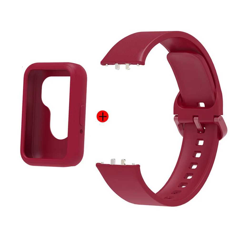 Silicone Strap For Samsung Galaxy Fit 3 Rubber Watchband With Case 2-in-1 Wristband Watch Accessories Correa W250811