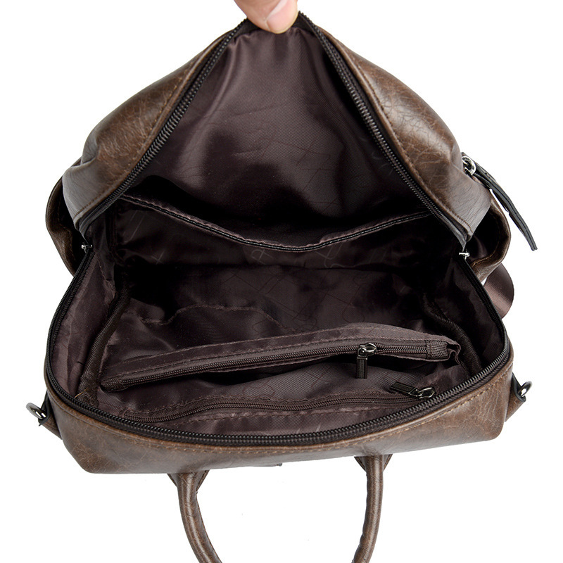 Soft Leather Women's New Trendy Large Capacity Student Commuting Travel Multifunctional Backpack ddmymoon
