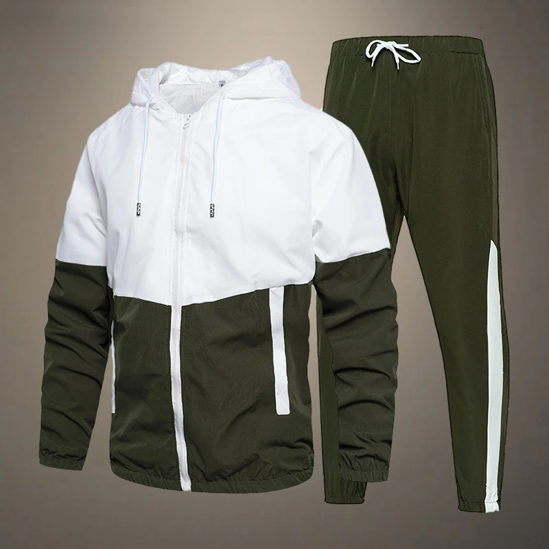 Spring Autumn Men Tracksuit Casual Set Mens Joggers Hooded Sportswear Jackets Pants 2 Piece Sets Hip Hop Running Sports Suit 250811