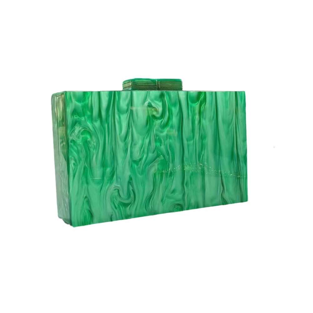 Women's New Color-Block Acrylic Evening Bag Single Shoulder Crossbody Wedding Banquet Clutch