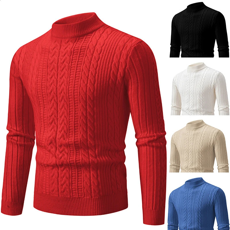 Knitted Cashmere Mens Sweater Round Neck Pullover Autumn Knitted Jacquard Sweater Base Sweater Mens Clothing 250806
