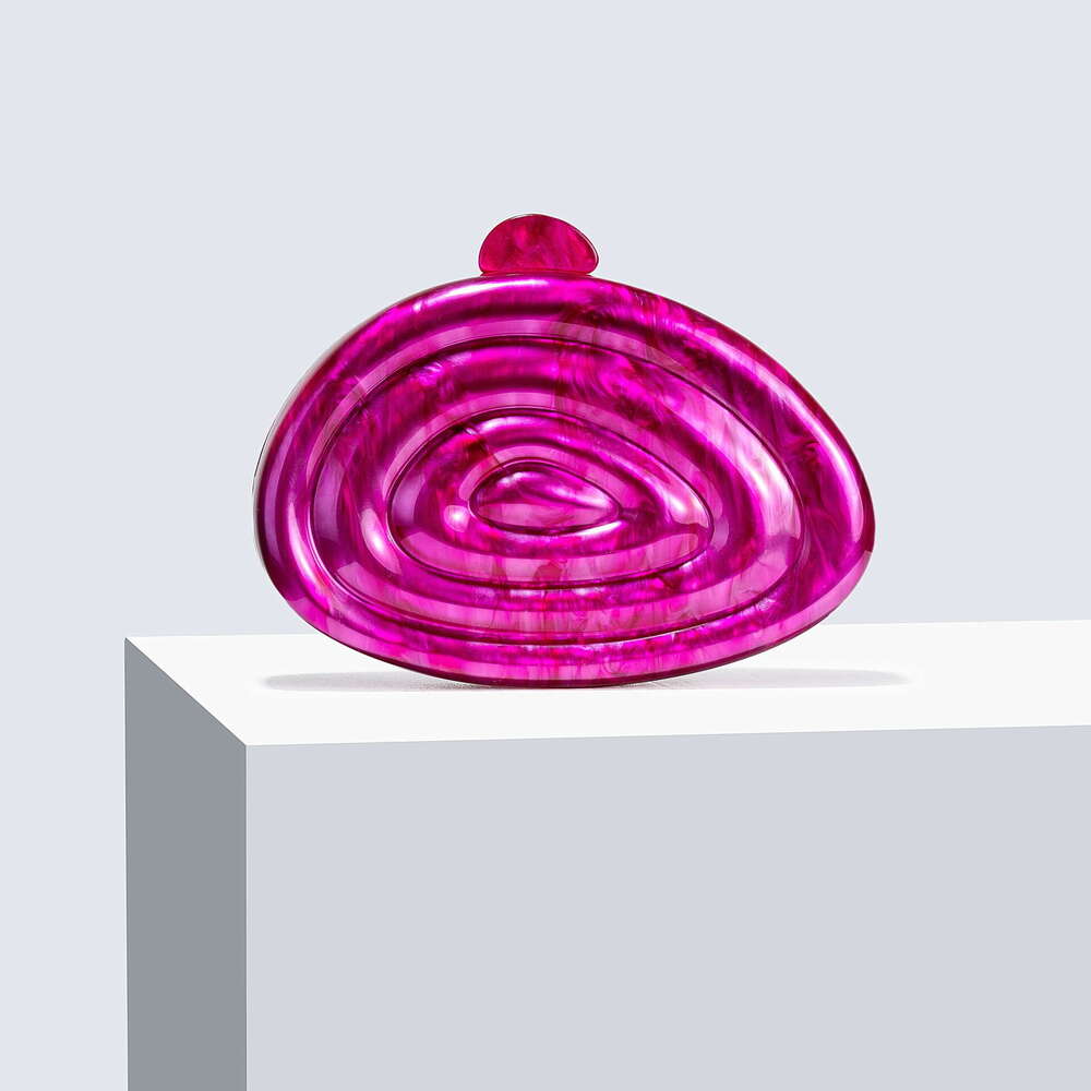 Women's New Shell Press Acrylic Evening Single Shoulder Crossbody Wedding Banquet Clutch Bag