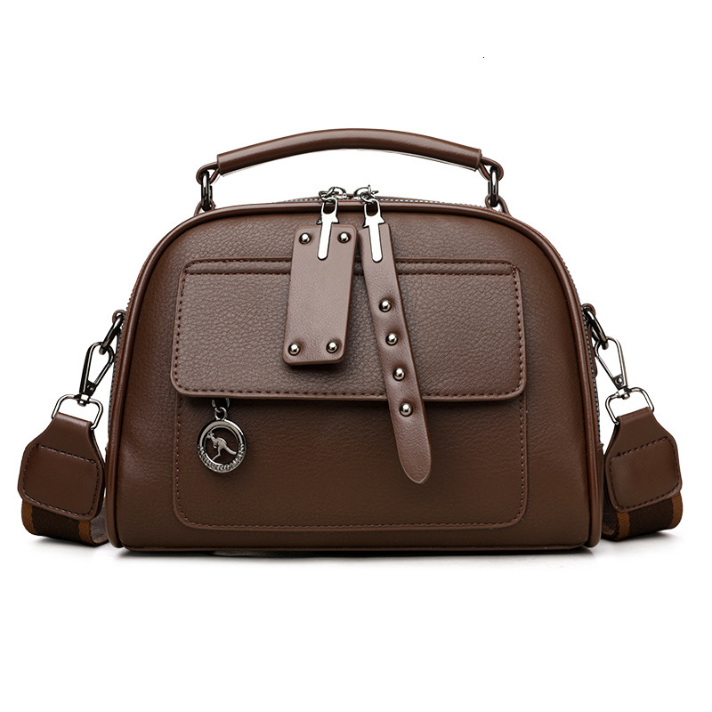 Live Soft Leather Small Square Handbag for Women New Simple Versatile Double Layer Large Capacity Shoulder Crossbody Bag ddmymoon