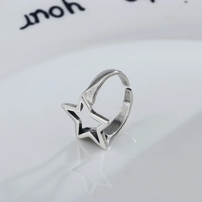 925 Sterling Silver Rings for Women Men Couple Minimalist Handmade Simple Star Ring Party Jewelry Gift Prevent Allergy 250805