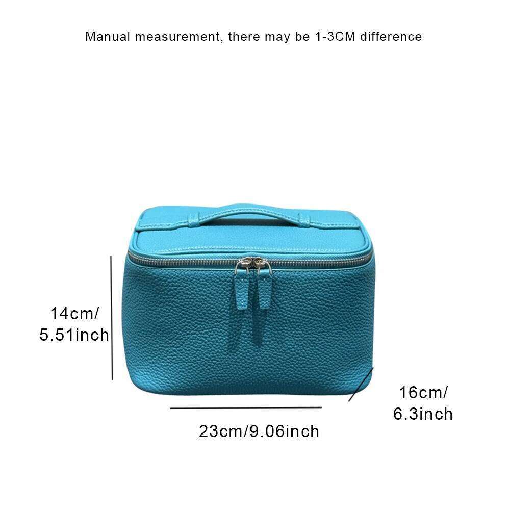 First layer cowhide makeup practical travel portable toiletries high-end large capacity storage bag customized gold hot