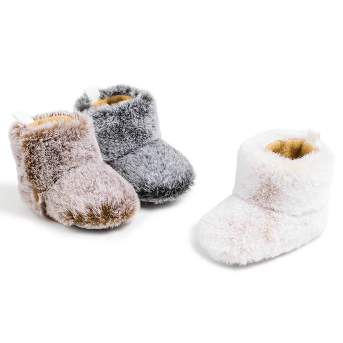 Baby Booties Newborn Infant Boy Girl Non-Slip Soft Sole Crib Shoes cutefeet Toddler Plush Fluff Winter Warm Prewalker Boots