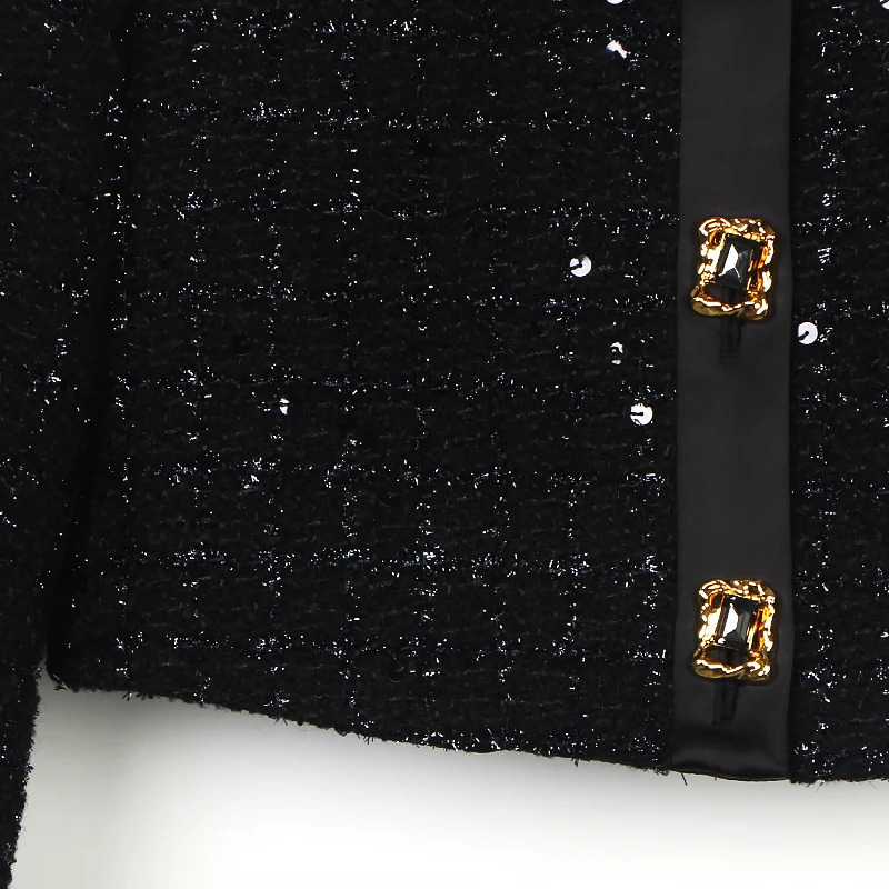 fashionable and elegant light socialite high-end heavy industry diamond sequin temperament small fragrance jacket 250804