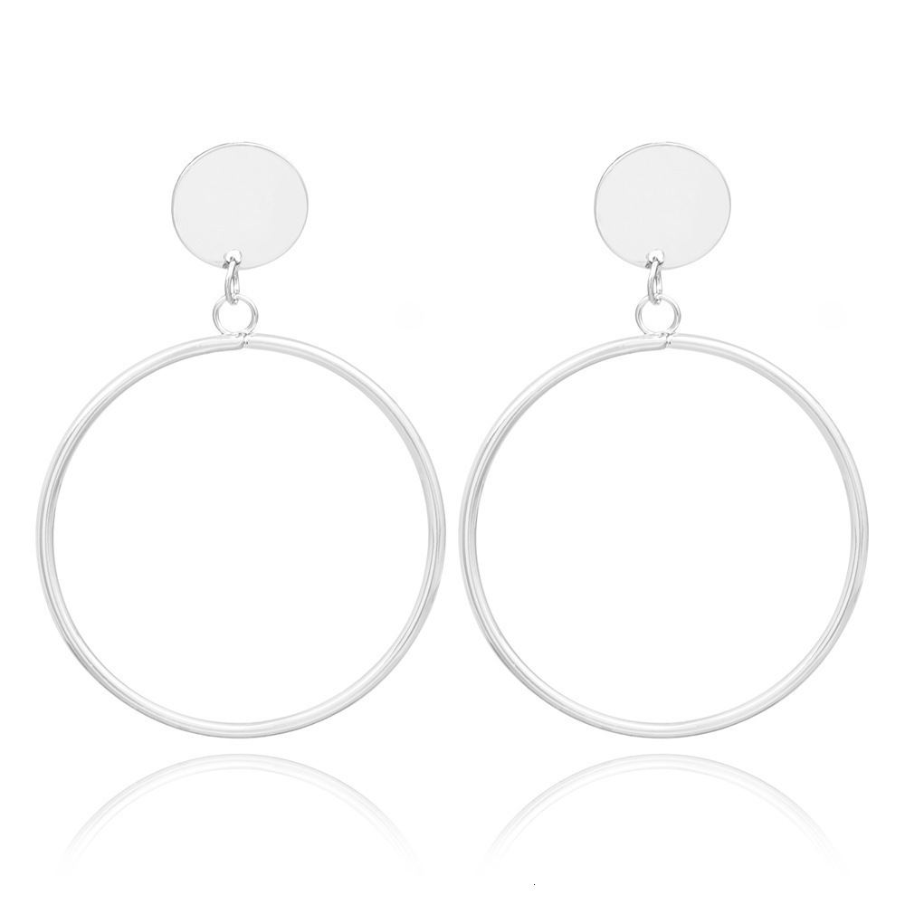 Free Shipping Designer Fashion Accessories Street Style Personality Exaggerated Geometric Round Earrings Luxury Jewelry