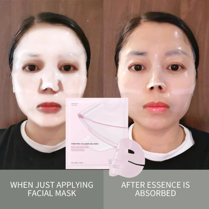 Pink Collagen Gel Salmon Pdrn Facial MaskDeep Hydrating And Hydrogel Jelly Face SheeetsBalance Skin Tone 250809