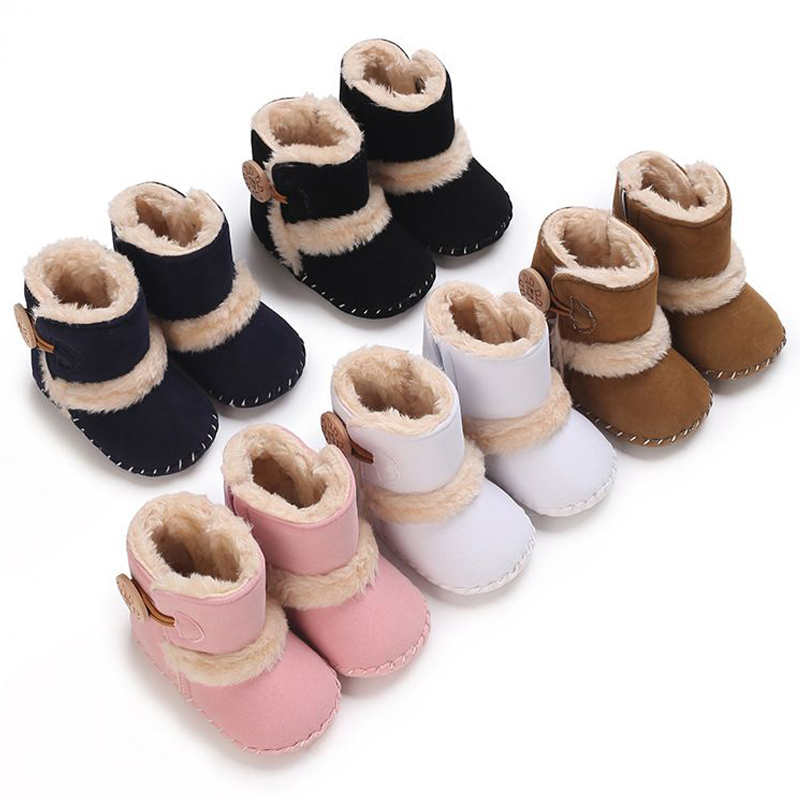 Newborn Baby Fuzzy Winter Boots Fleece Soft Sole Infant Shoes Cutefeet 0-18 Months Warm First Walkers Toddler Plush Snow Booties