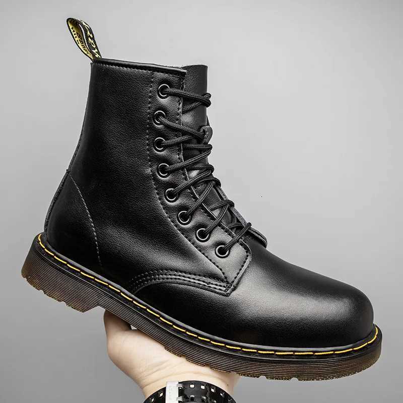 Mens high-top boots high-quality womens leather shoes outdoor 8-hole sports shoes mens lace-up ankle boots couple size 35-48 W250811