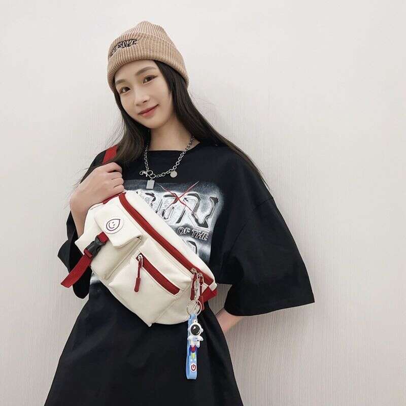 Cool Crossbody Cross Chest Street Trend Student Shoulder Casual Men's Waist Pack Carry-On Bag Strap Pendant