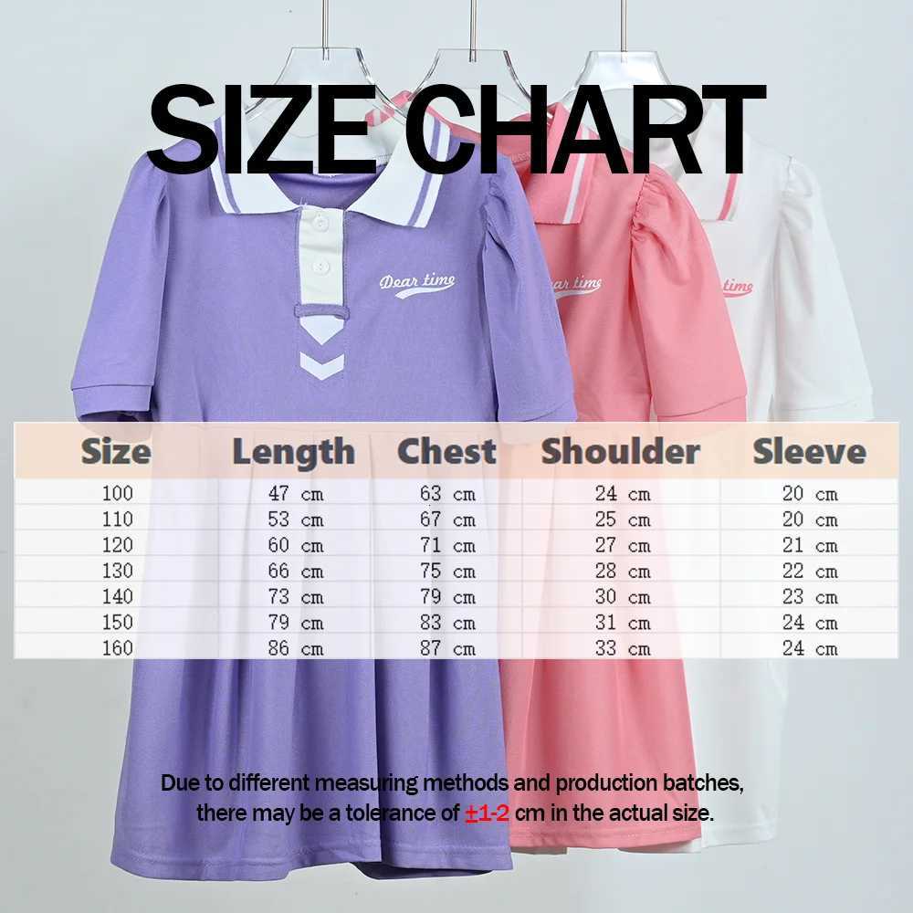 Summer Girls Bubble Sleeve Dress Childrens Pleated Skirt Flip Collar Skirts Kids Princess Dress Baby Sweet Pleated Skirt W250811