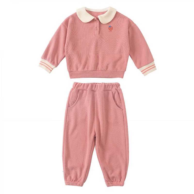 Girls Spring Outfit Set Long Sleeves Collars Tops Ankle Cuffs Two-Piece Set That Sweet Cute Fashion Spring Autumn Baby Clothes Z250811