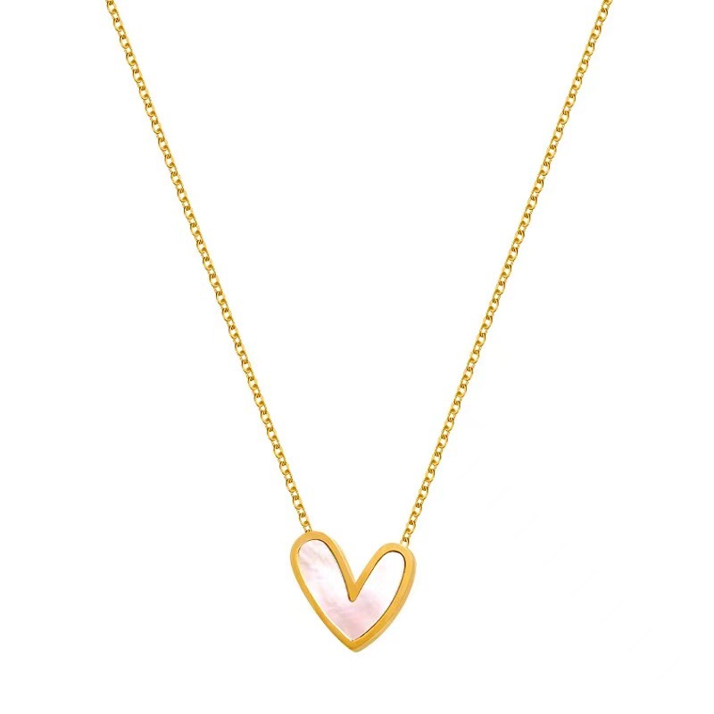 Designer Necklace Pvd Gold Plated Stainless Steel Classic Shell Heart Shaped Shell Necklace for Women Party Wedding drop ship wholesales
