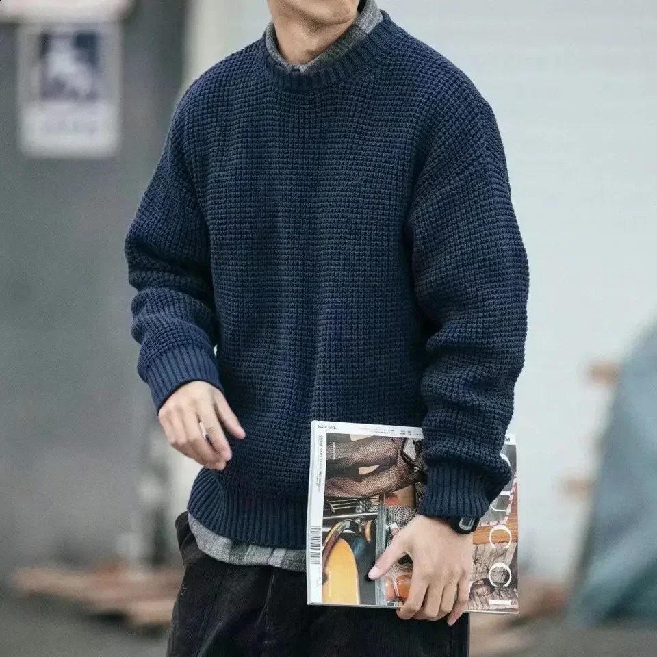 Korean Clothes Knitwear Thick Oversize in Mens Knit Sweater Sweatshirt Jumpers Aesthetic Y2k Pullovers Male 250805