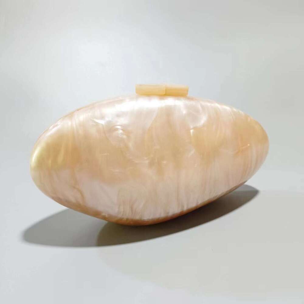 Women's New Oval Shell Goose Egg Acrylic Fashion Evening Single Shoulder Crossbody Bag