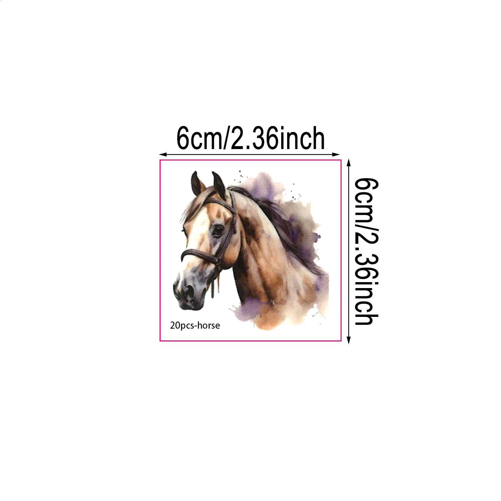 20 Sheets Temporary Horse Tattoos Stickers Birthday Themed Party Supplies Decorated with Tattoo Gifts 250809